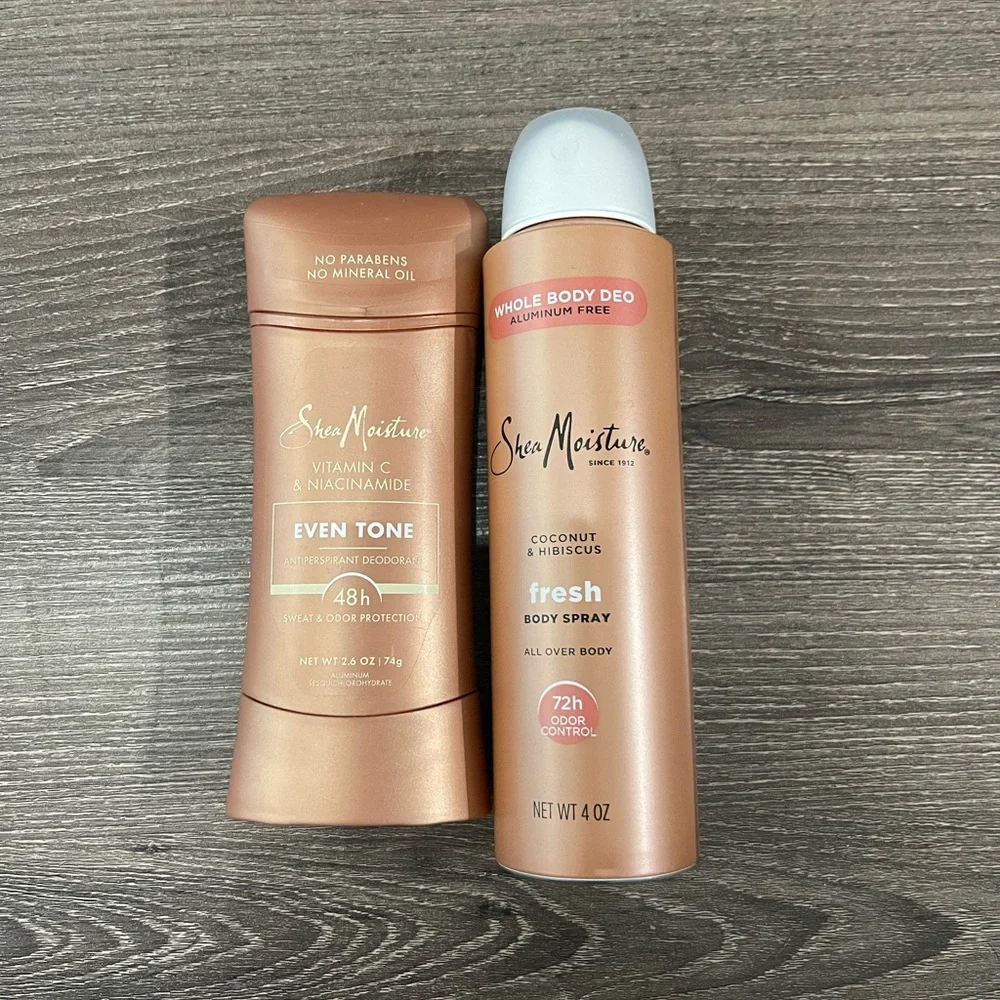 NEW SheaMoisture Even Tone Deodorant and Body Spray Set